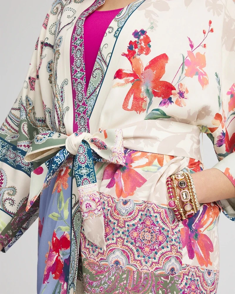 Fully Lined Long Silk Kimono