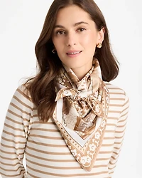 Neutral Printed Square Scarf