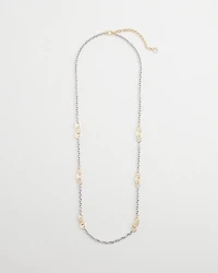 Mixed Metal Link Long Necklace