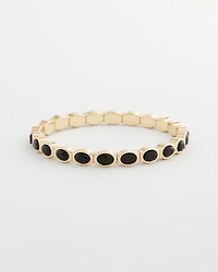 Faceted Gem Stretch Cuff Bracelet