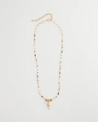 Coral Jade Stone Charm Necklace