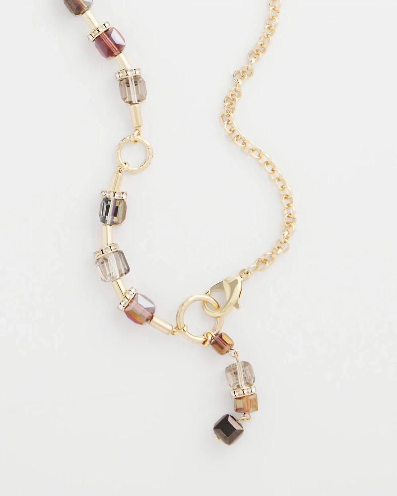 Art Deco Geo Glass Bead Y-Necklace