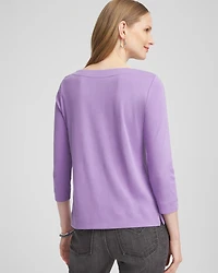 3/4 Sleeve Bateau Neck Tee