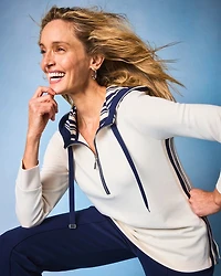 Zenergy® Double-Knit Stripe Hood Tunic