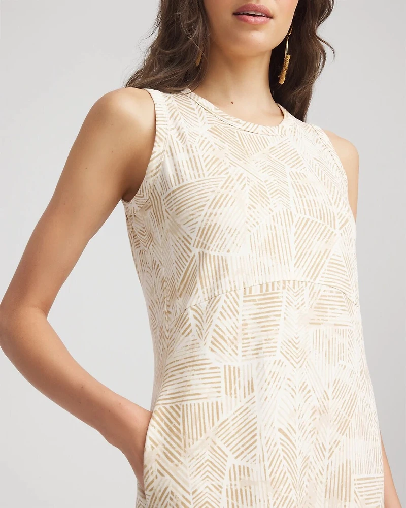 Printed Sleeveless Midi Tank Dress