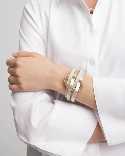 Multistrand Leather Magnetic Bracelet