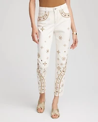 Embellished Girlfriend Slim Ankle Jeans