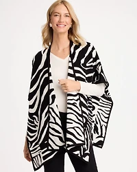 Jacquard Zebra Open-Front Ruana
