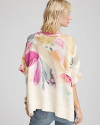 Crewneck Floral Poncho