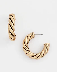 Gold Twisted Hoop Earrings