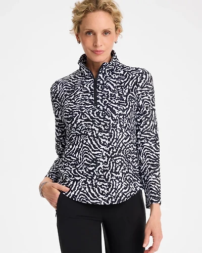 Zenergy® UPF Printed Half-Zip Polo