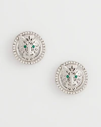 Green Eye Tiger Clip-On Earrings