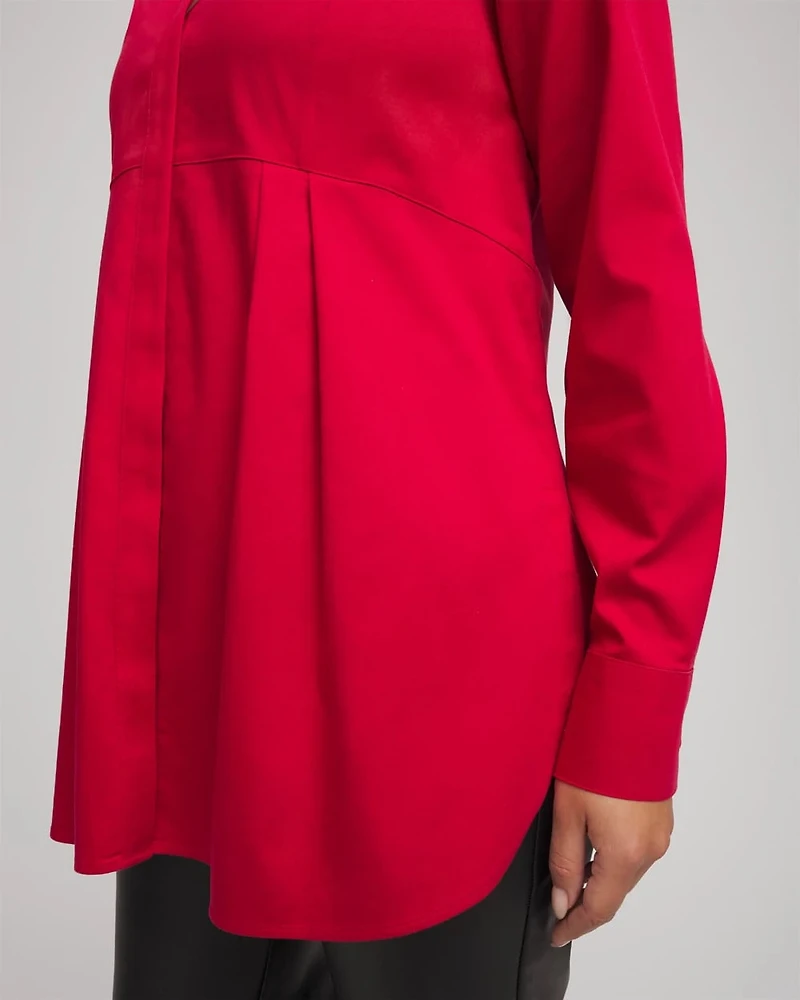 No Iron™ Peplum Pleated Shirt