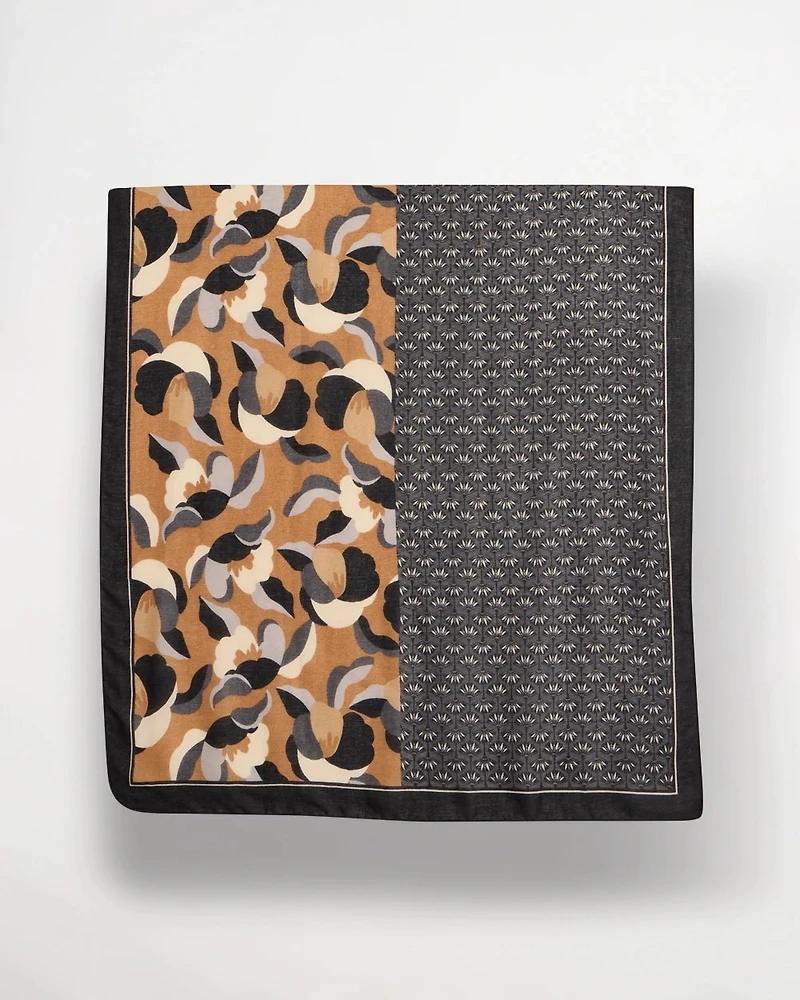 Woven Floral Patchwork Oblong Scarf