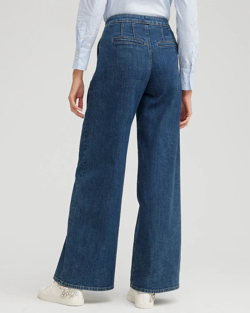 High Rise Wide Leg Palazzo Jeans