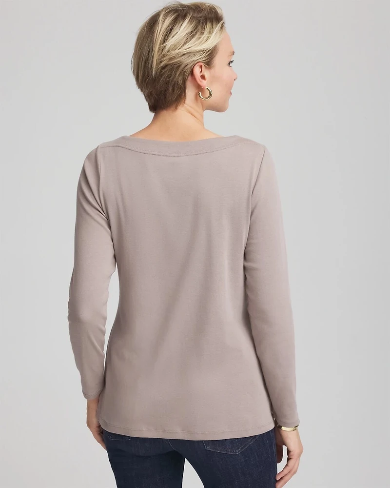 Stretch Cotton Boatneck Tunic
