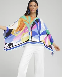 Tropical Border Stripe Poncho