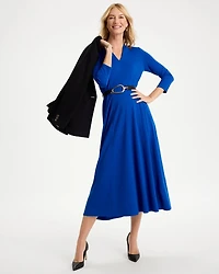Ponte Seamed Midi Dress