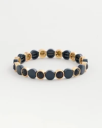Navy Enamel Stretch Bracelet