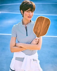 Zenergy® UPF Ruffle Striped Half Zip