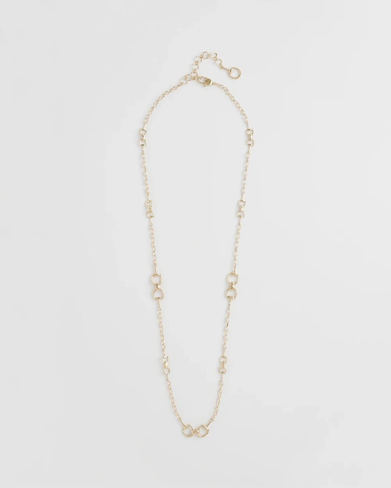 Equestrian Horsebit Long Link Necklace