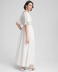 Petite Metallic Striped Maxi Dress