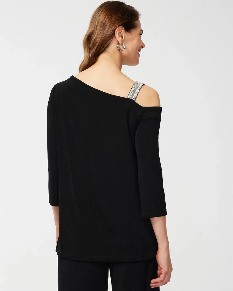 Travelers Embellished One Shoulder Top
