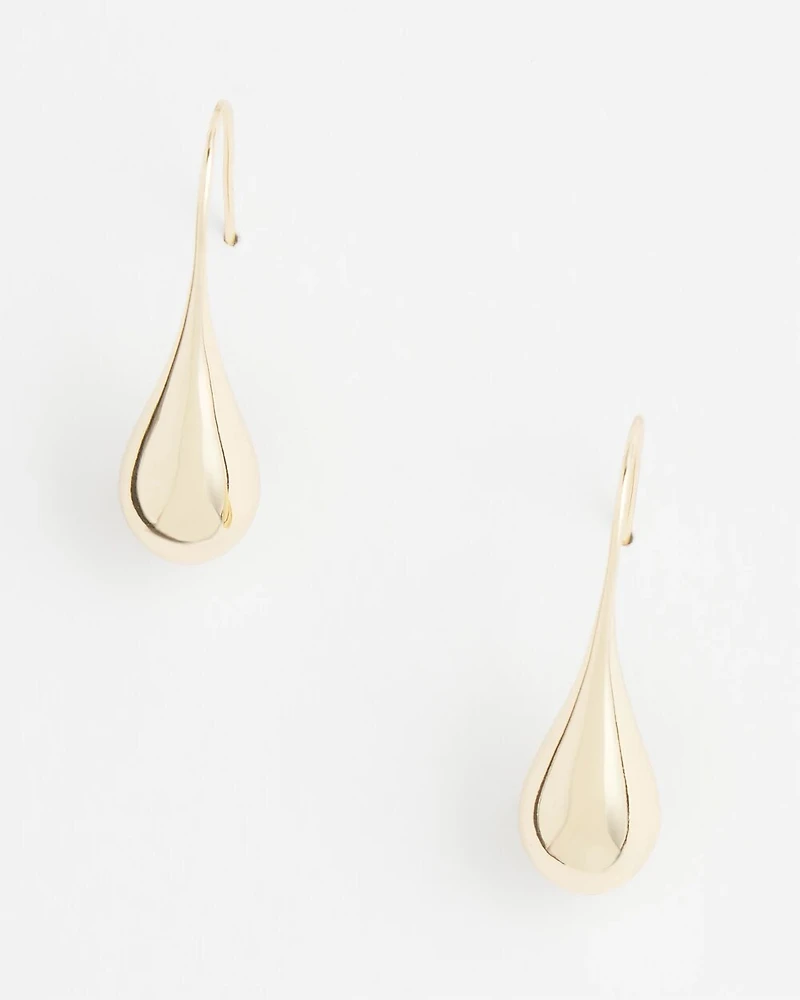 No Droop™ Gold Tone Teardrop Threader Earrings