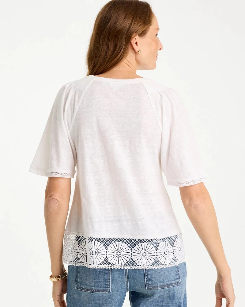 Linen Crochet Tee
