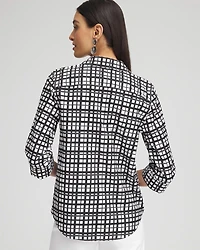 No Iron™ Plaid Tie-Front Top