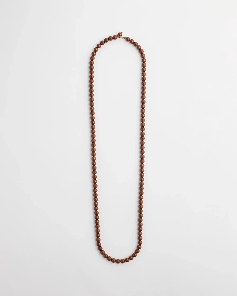 Long Beaded Single-Strand Necklace