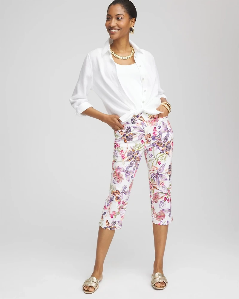 Brigitte™ Floral Pull-On Capri Pants