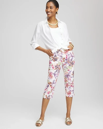 Brigitte™ Floral Pull-On Capri Pants