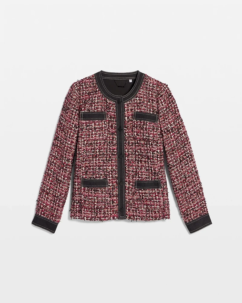 Tweed & Denim Trim Jacket