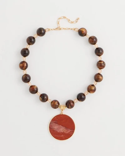 Neutral Orange Pendant Necklace