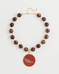 Neutral Orange Pendant Necklace