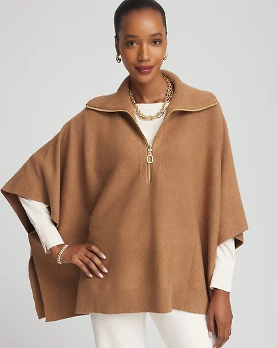 Cashmere-Blend Pullover Sweater Poncho