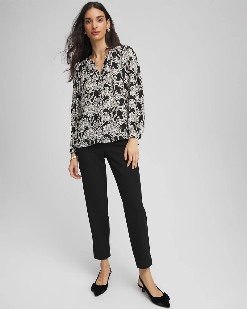 Matelassé Slim Tapered Ankle Pants
