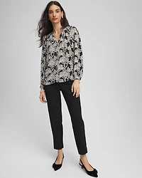 Matelassé Slim Tapered Ankle Pants