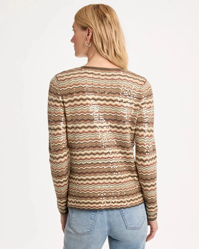 Ombre Sequin Open Cardigan