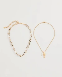 Neutral Jasper Shell Short Necklace