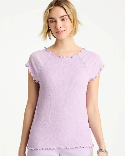 Textured Knit Lettuce Raglan Tee