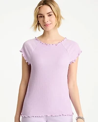 Textured Knit Lettuce Raglan Tee