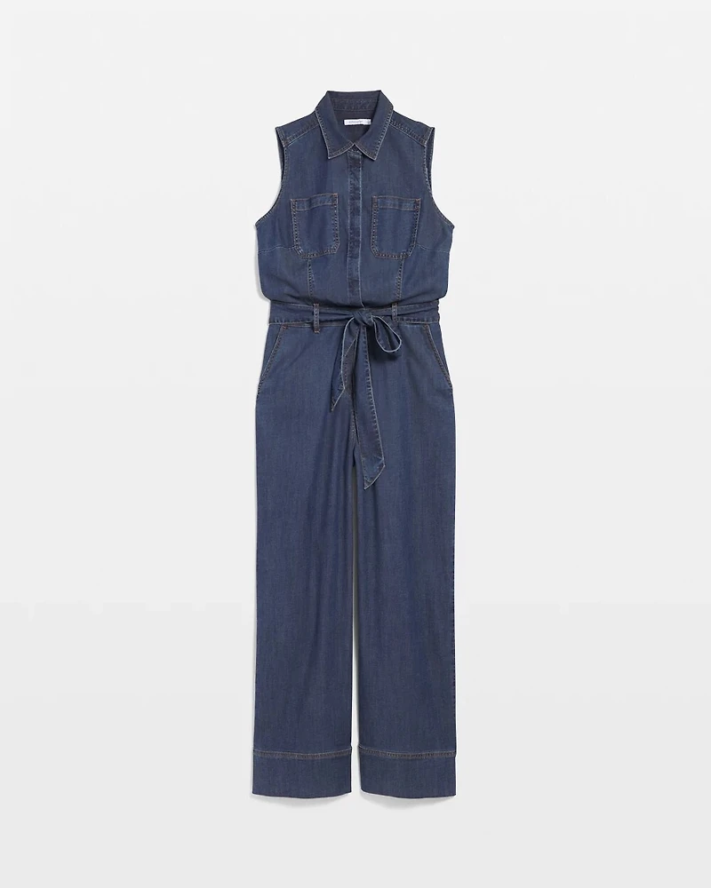 Denim Wide-Leg Jumpsuit