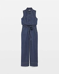 Denim Wide-Leg Jumpsuit