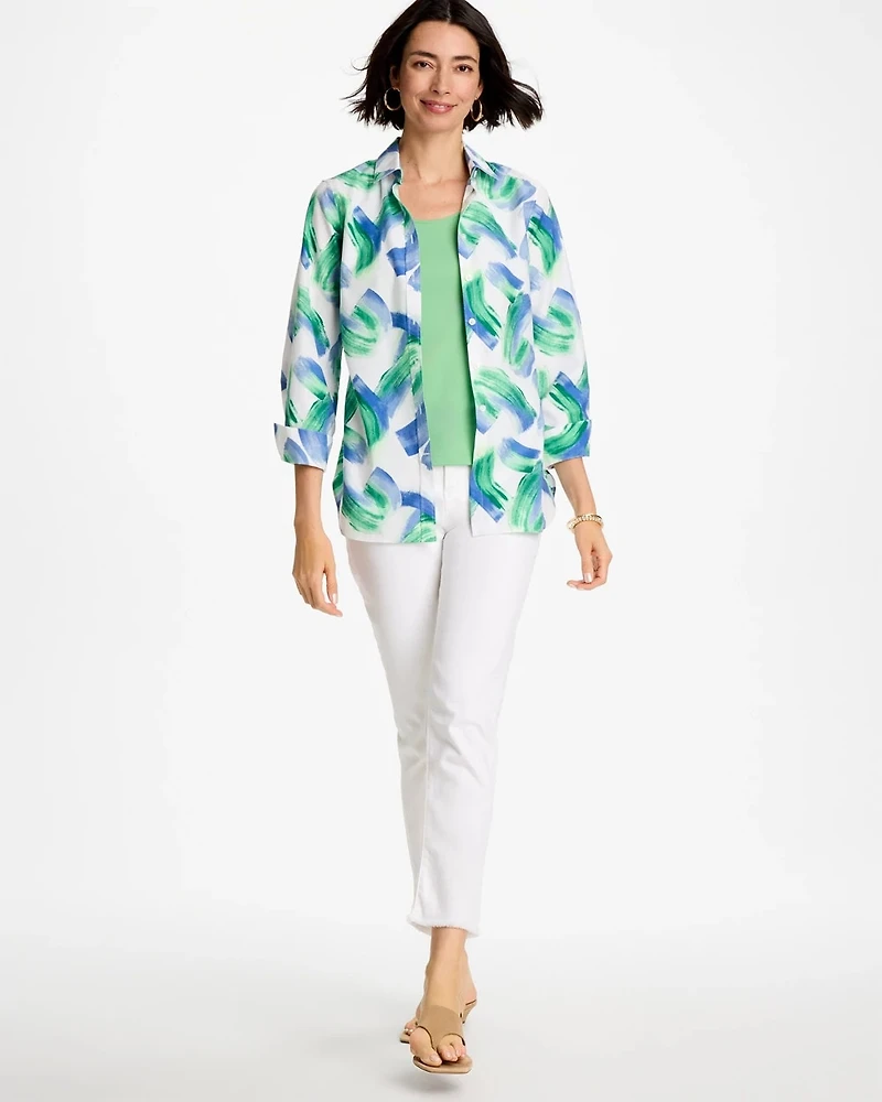 No Iron™ Printed Stretch Shirt