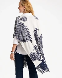 Long Knit Fringed Ruana