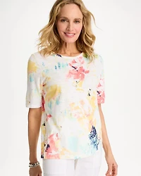 Cotton Slub Printed Henley Tee