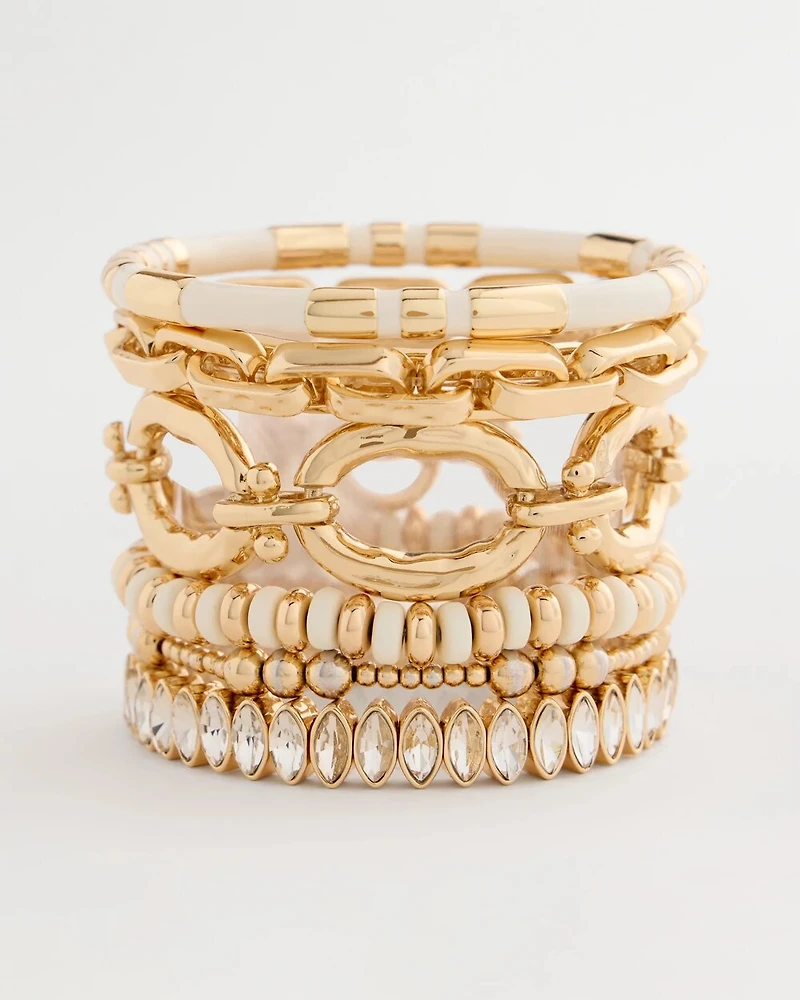 White Enamel Hinge Bangle