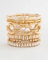 White Enamel Hinge Bangle